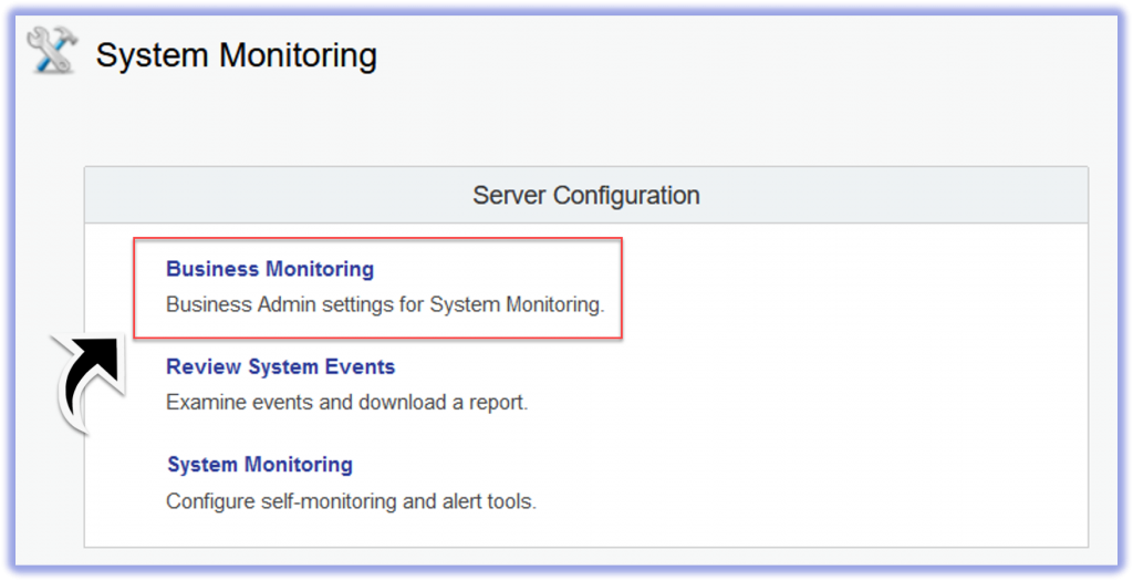 New link in System Monitoring